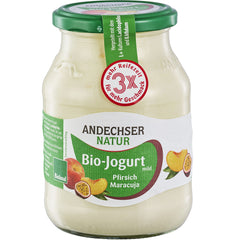 Iaurt de Vaca Bio cu Piersica si Maracuja 3,8% Borcan Andechser Natur 500 g