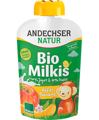 Iaurt cu Fructe Bio cu Mar si Banane Milkis Andechser Natur 100 g