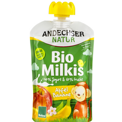 Iaurt cu Fructe Bio cu Mar si Banane Milkis Andechser Natur 100 g