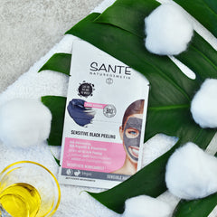 Masca de Fata Black Peeling cu Ulei de Argan si Siliciu Vegan Sante 2 x 4 ml