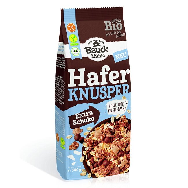 Musli Bio Crocant Vegan Fara Gluten din Ovaz Extra Choco Bauck Hof 300 g