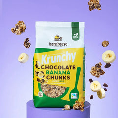 Musli Bio Crunchy cu Bucati de Banana si Ciocolata Barnhouse 450 g