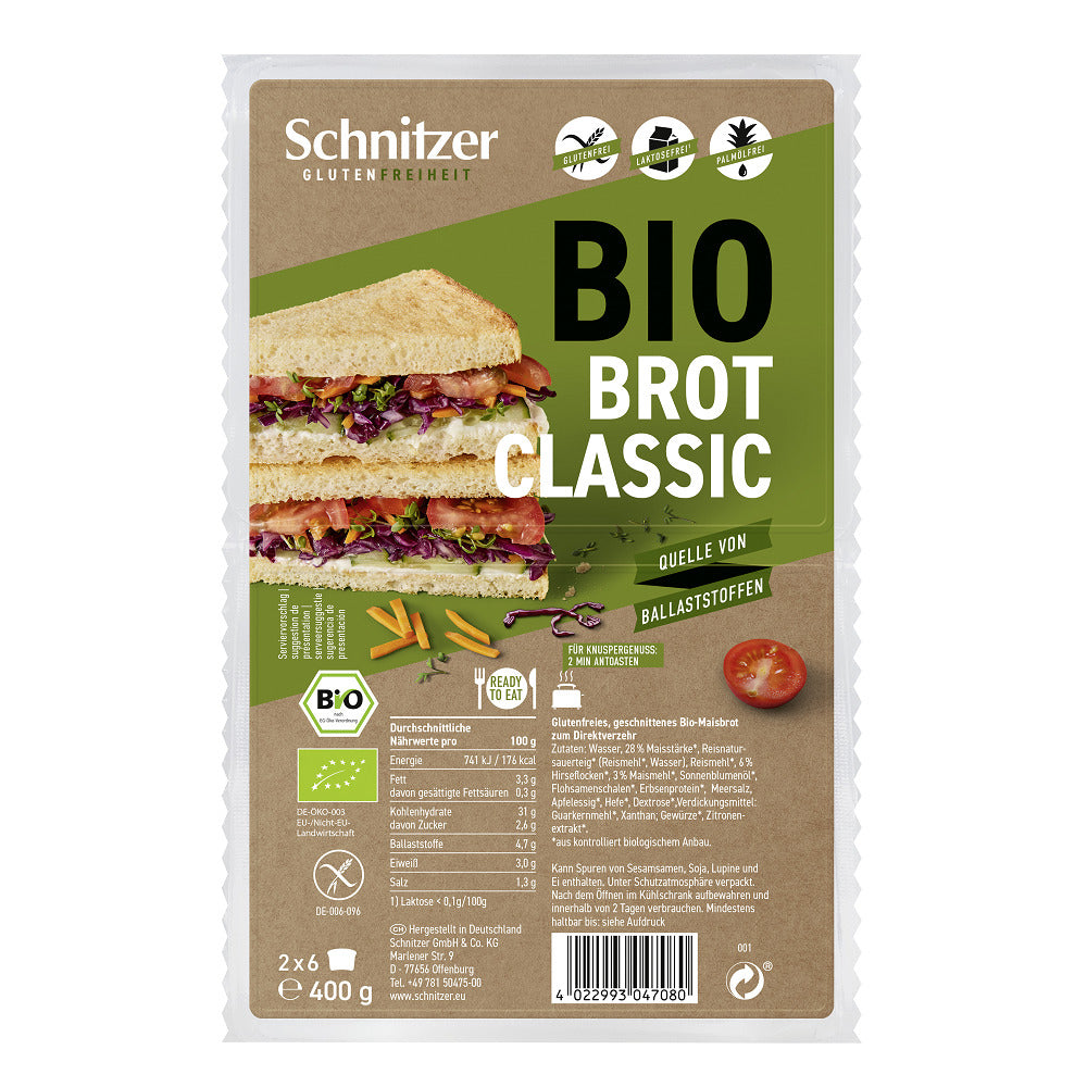 Paine Clasica Toast Bio Fara Gluten Schnitzer 400 g