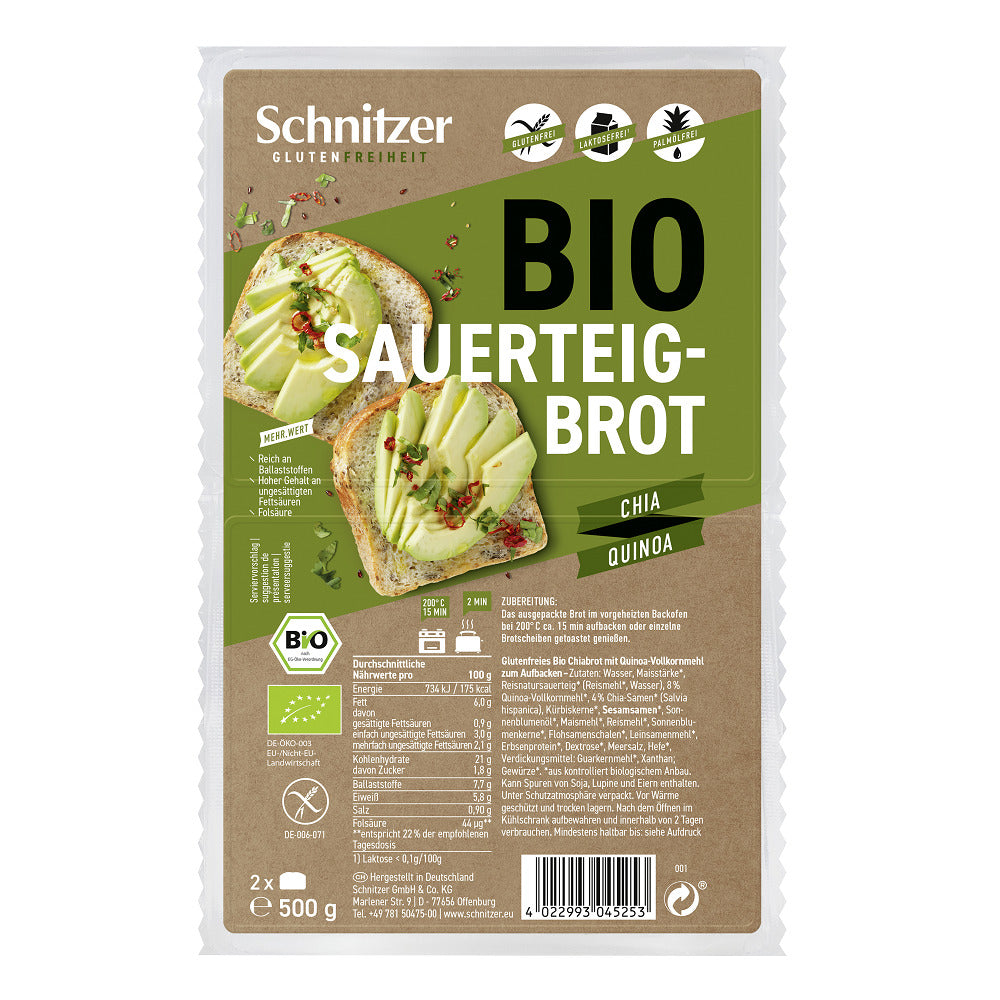 Paine cu Chia si Quinoa Bio Fara Gluten Schnitzer 500 g