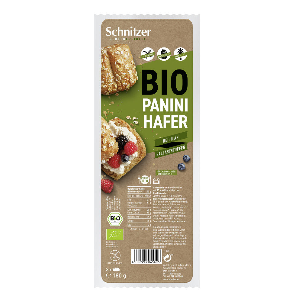 Panini din Ovaz Bio Fara Gluten Schnitzer 3 buc 180 g