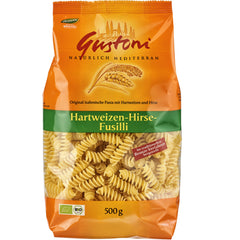 Paste Bio Fusilli din Gris de Grau Integral si Mei Gustoni 500 g