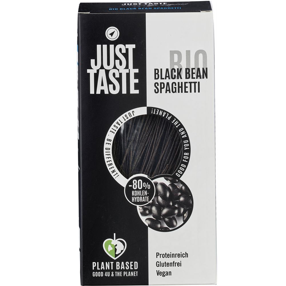 Paste Proteice Bio Spaghetti din Fasole Neagra Just Taste 250 g