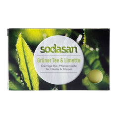 Sapun Solid Cremos Bio pentru Maini si Corp cu Ceai Verde si Lamaie Sodasan 100 g