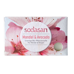 Sapun Solid Cremos Bio pentru Maini si Corp cu Migdale si Avocado Sodasan 100 g