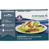 Sardine Fara Piele In Ulei Bio de Floarea Soarelui Fontaine 120 g