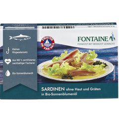 Sardine Fara Piele In Ulei Bio de Floarea Soarelui Fontaine 120 g