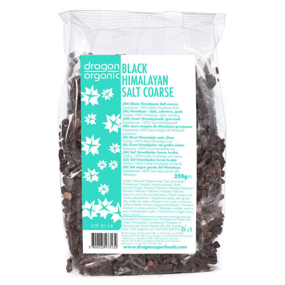 Sare de Himalaya Neagra Grunjoasa Dragon Organic 250 g