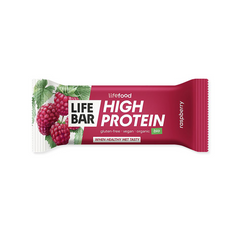 Baton Proteic Bio Vegan cu Zmeura Fara Gluten Lifefood 40 g