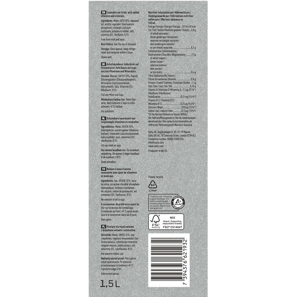 Bautura de Ovaz Barista Oatly 1,5 l