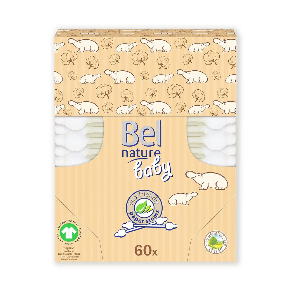 Betisoare Organice din Bumbac pentru Copii Bel Nature 60 buc