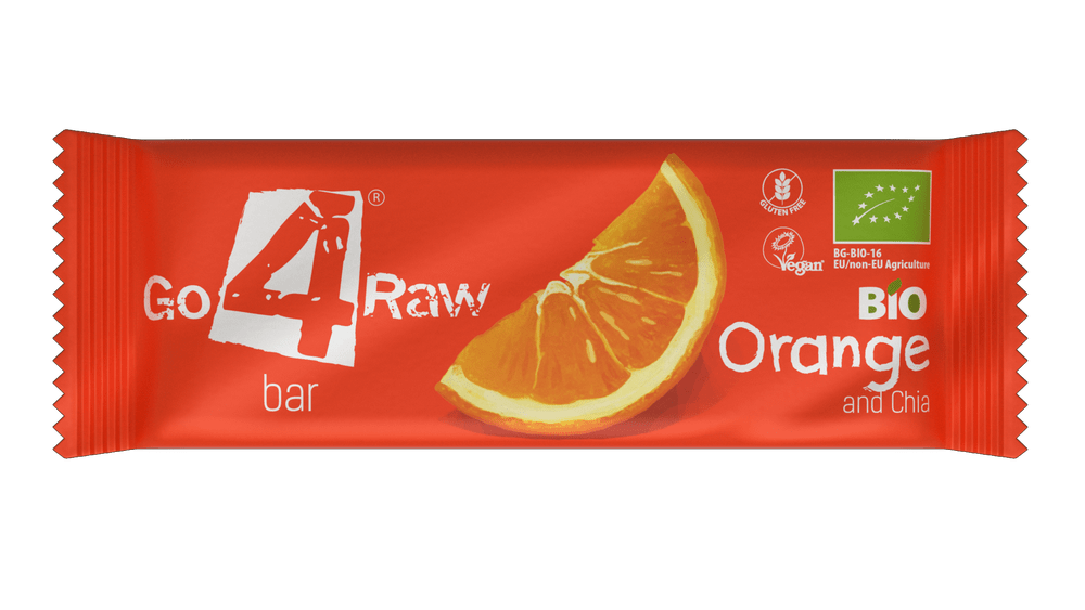 Bio Baton Portocala si Chia Raw Go4 25 g