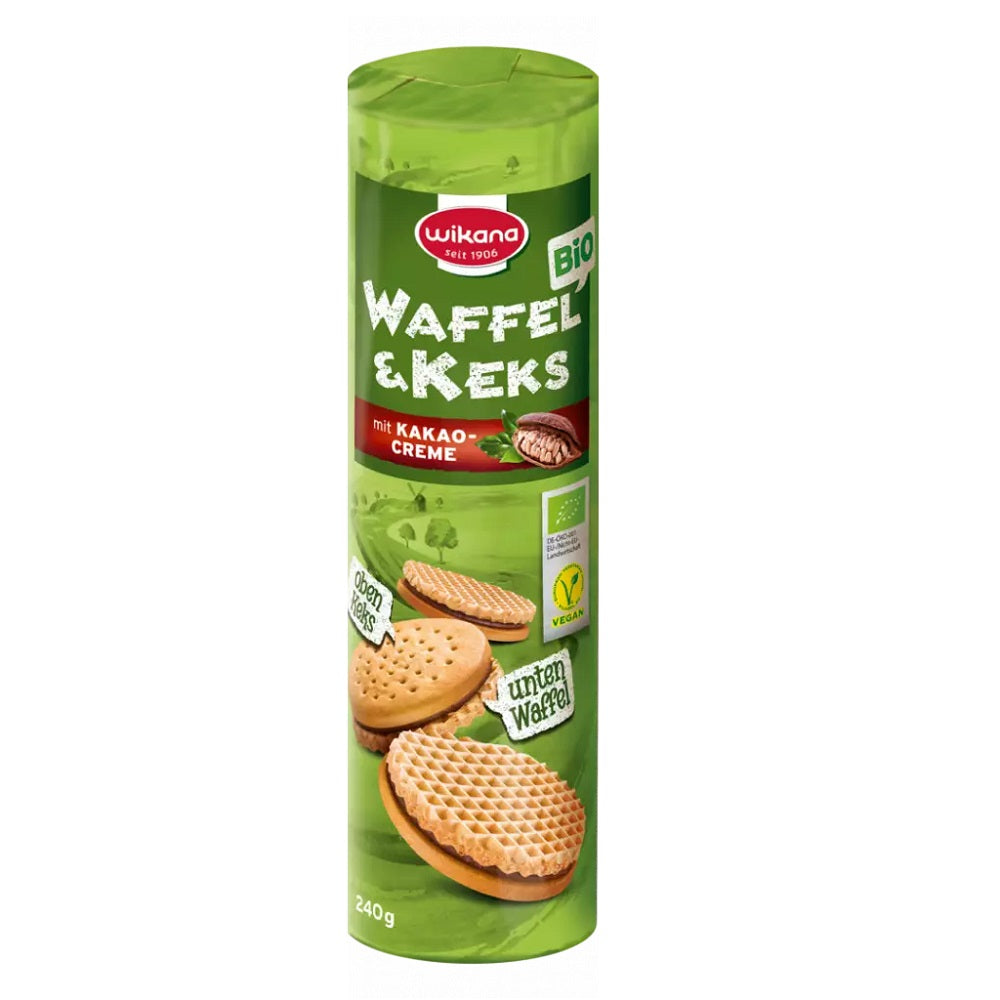 Biscuiti Bio Vegani cu Napolitana si Ciocolata Wikana 240 g