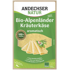 Bio Branza Cremoasa Felii cu Ierburi Fara Lactoza 50% Alpenlander Andechser Natur 150 g