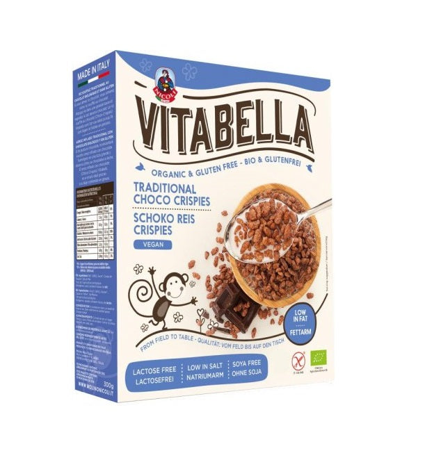Bio Cereale cu Orez Crocant si Ciocolata Fara Gluten Vegan Vitabella 300 g