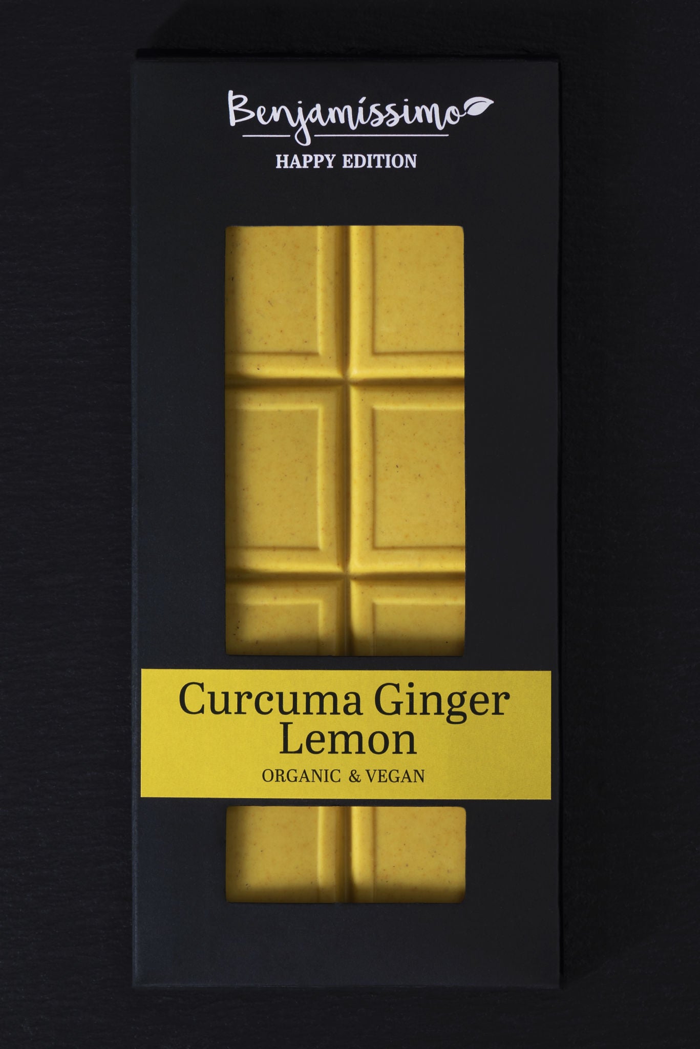 Bio Ciocolata Vegana cu Curcuma Ghimbir si Lamaie Benjamissimo Happy Edition 60 g