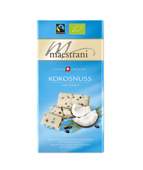 Bio Ciocolata cu Bucati de Cocos Maestrani 80 g