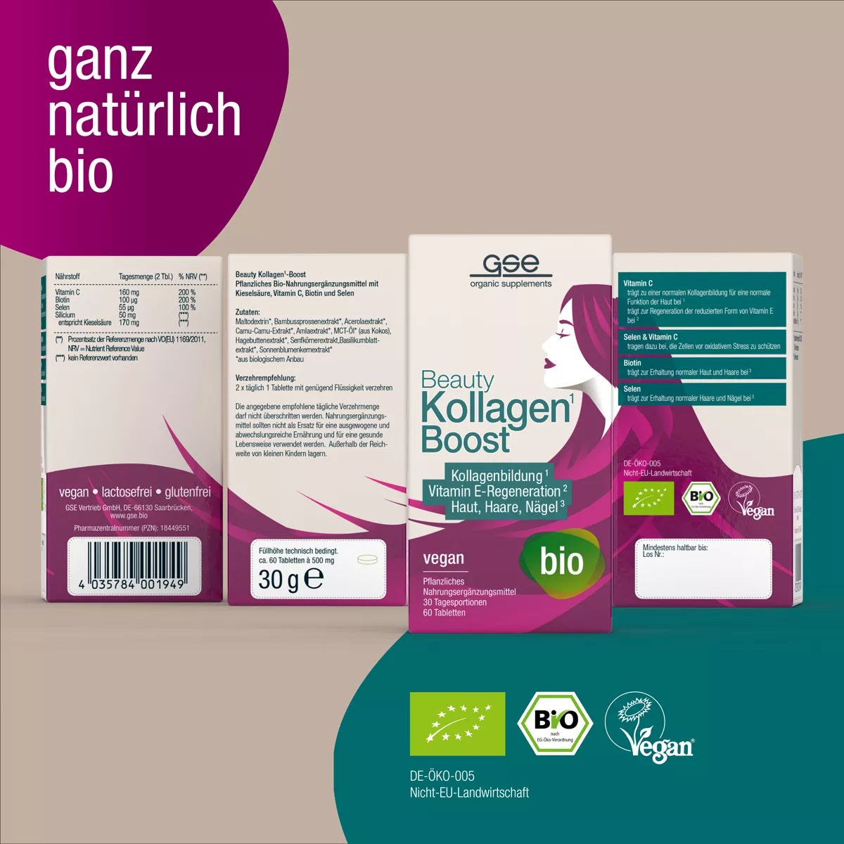 Complex Bio Pentru Colagen Vegan GSE 60 Pastile 30 g