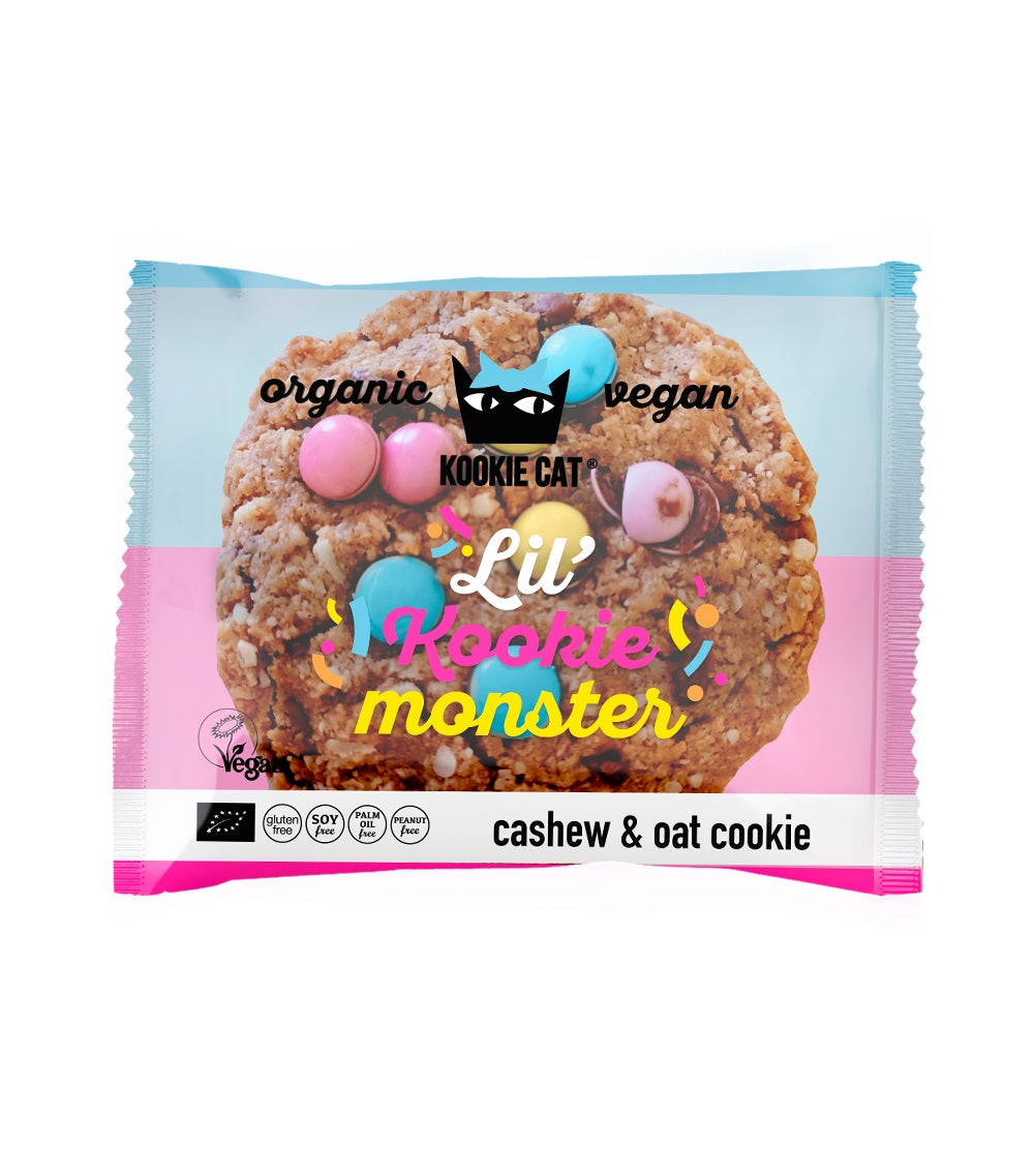 Bio Cookie cu Vanilie si Bomboane Colorate Fara Gluten Kookie Cat 50 g