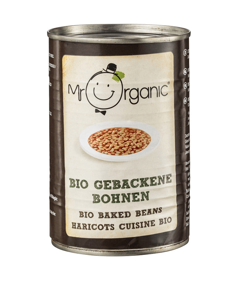 Bio Fasole Alba in Sos de Rosii Conserva Mr. Organic 400 g