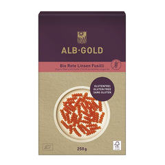 Fusilli Bio din Linte Rosie Fara Gluten Vegan Alb Natur 250 g