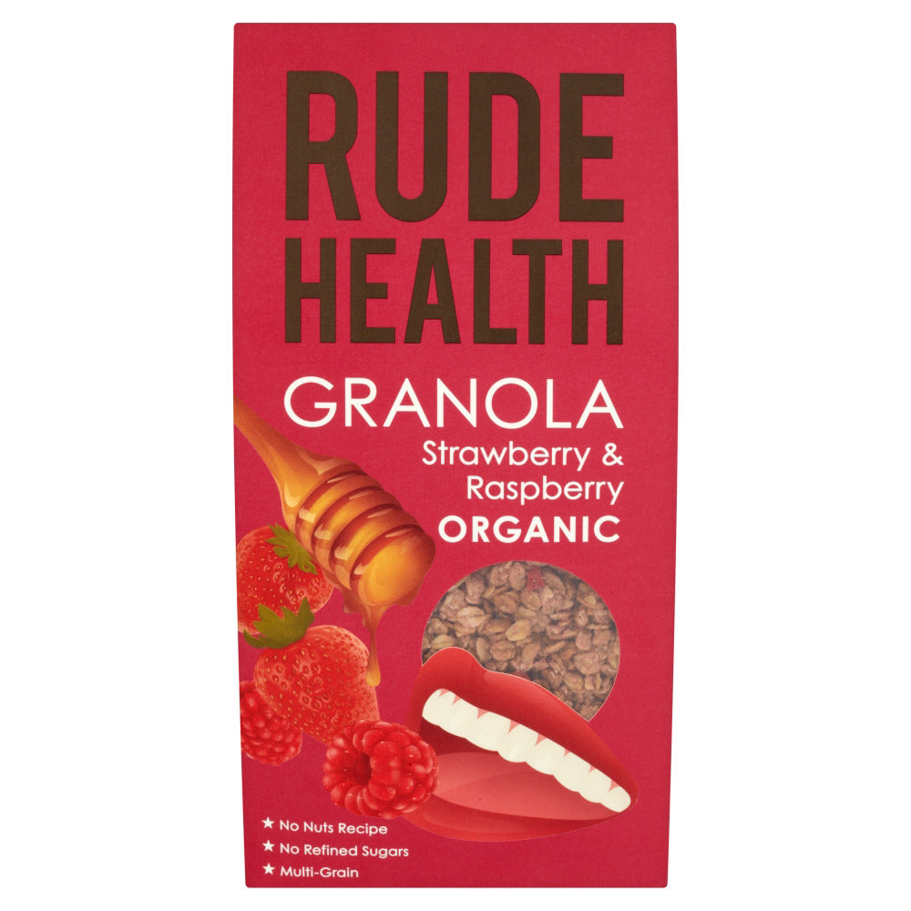 Bio Granola Capsuni &amp; Zmeura Rude Health 325 g