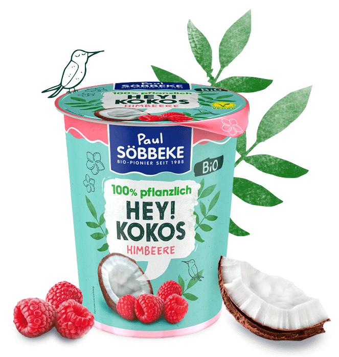 Bio Specialitate Vegetala Naturala din Cocos cu Zmeura Sobbeke 330 g