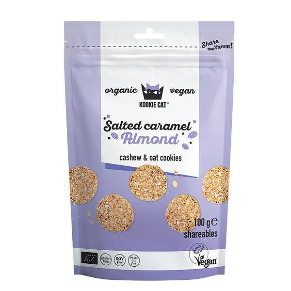 Bio Mini Cookies cu Migdale Sarate Caramelizate Kookie Cat 100 g