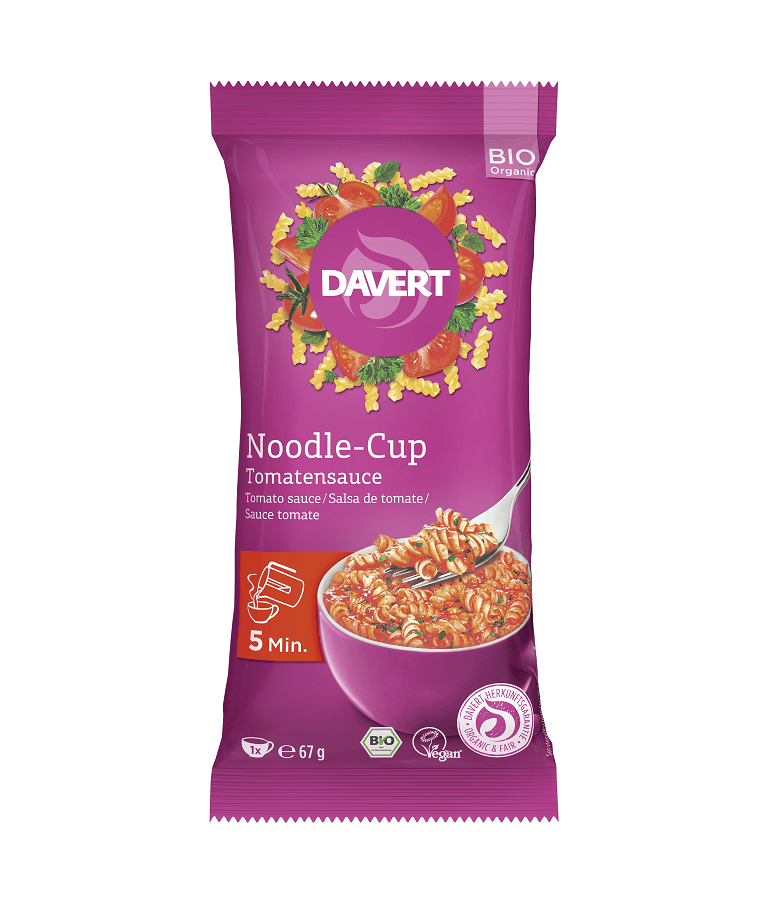 Bio Cupa Noodles cu Sos Rosu Instant 1 Portie Vegan Davert 67 g