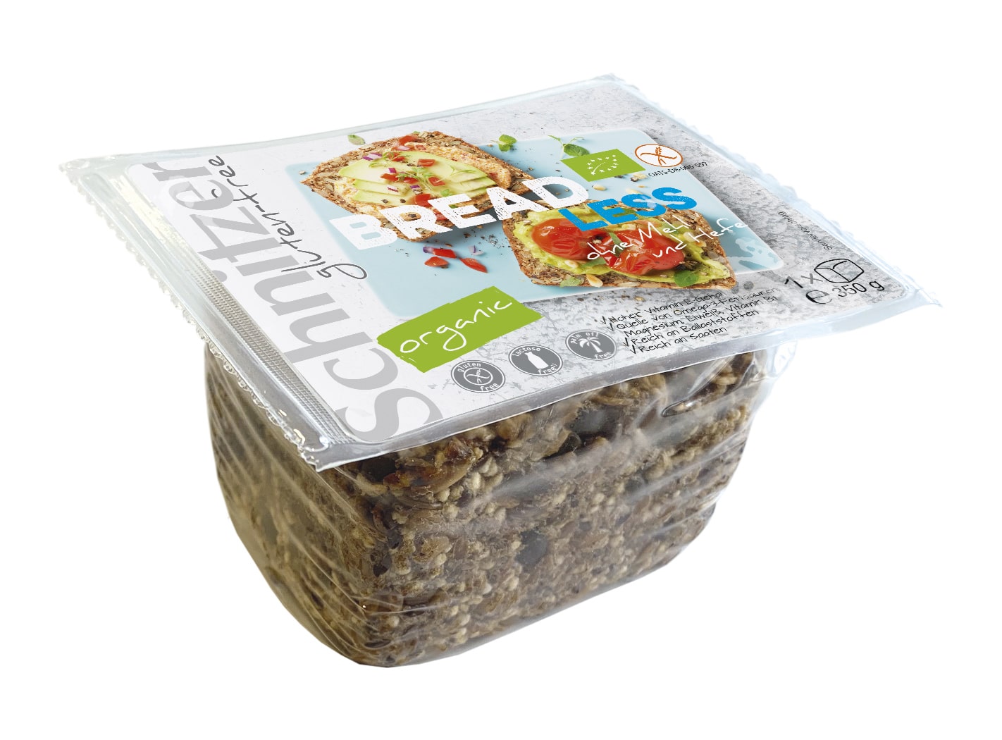 Paine Bio din Seminte Bread Less Fara Faina si Drojdie Fara Gluten 350 g