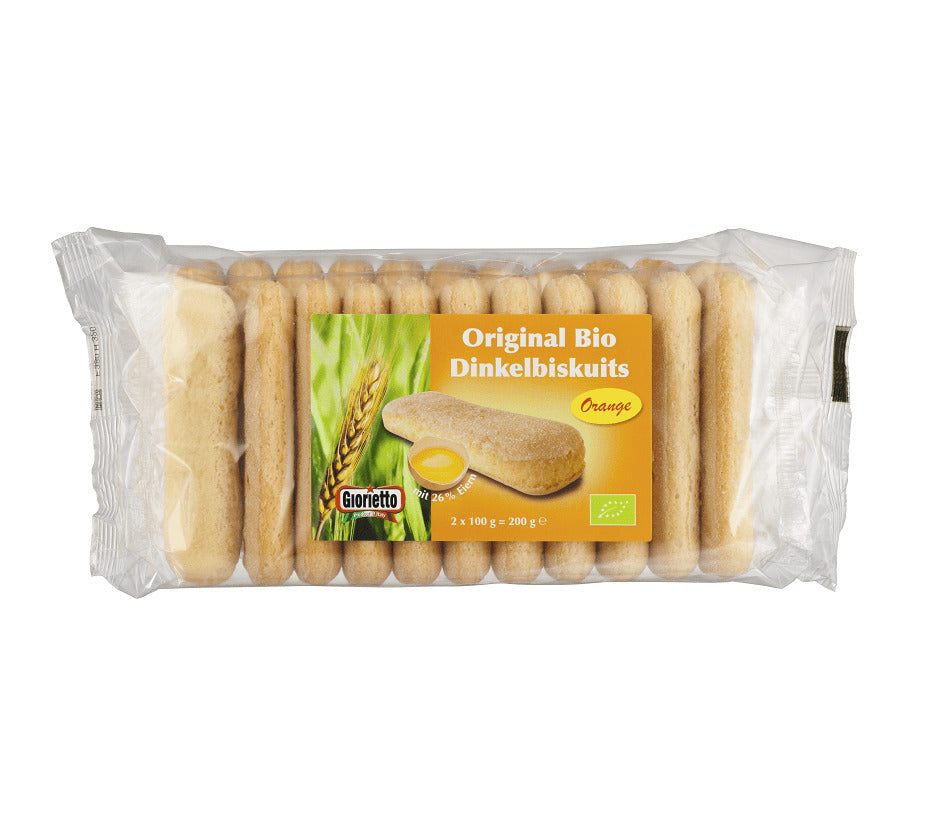 Bio Piscoturi din Spelta cu Aroma de Portocala Giorietto 200 g