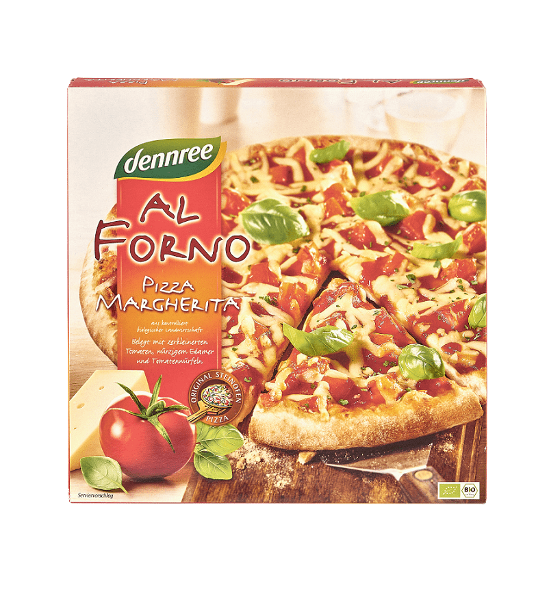 Bio Pizza Congelata Al Forno Margherita Dennree 335 g