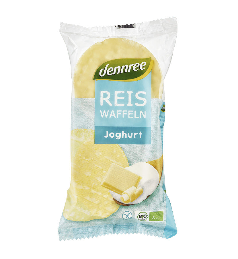 Rondele din Orez Bio Expandat si Iaurt Fara Gluten Dennree 100 g