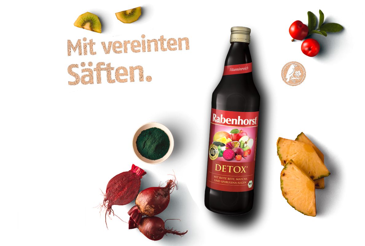 Bio Suc Pur de Legume si Fructe Detox Rabenhorst 750 ml