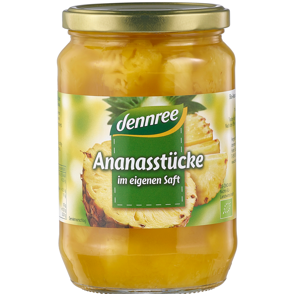Bio Ananas Bucati in Suc Propriu Borcan 685 g