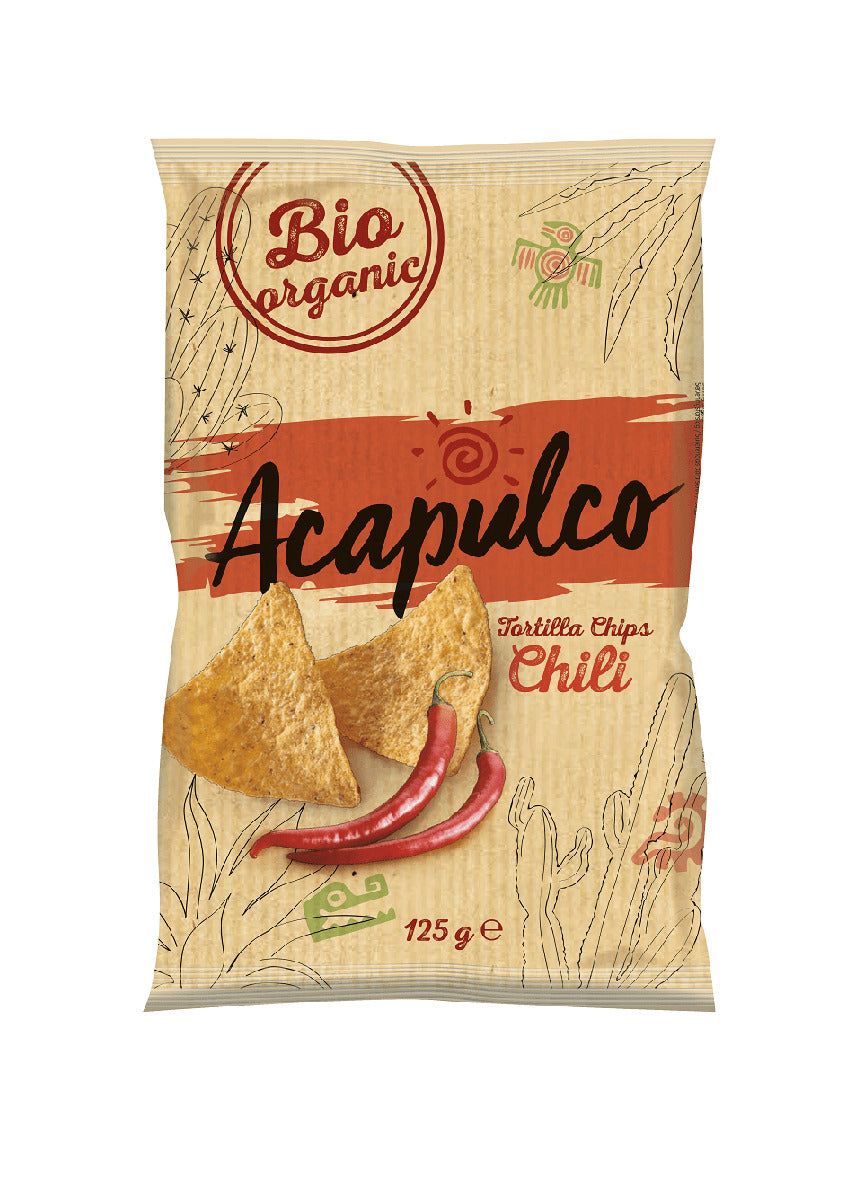 Bio Tortilla Chips cu Chili Acapulco 125 g
