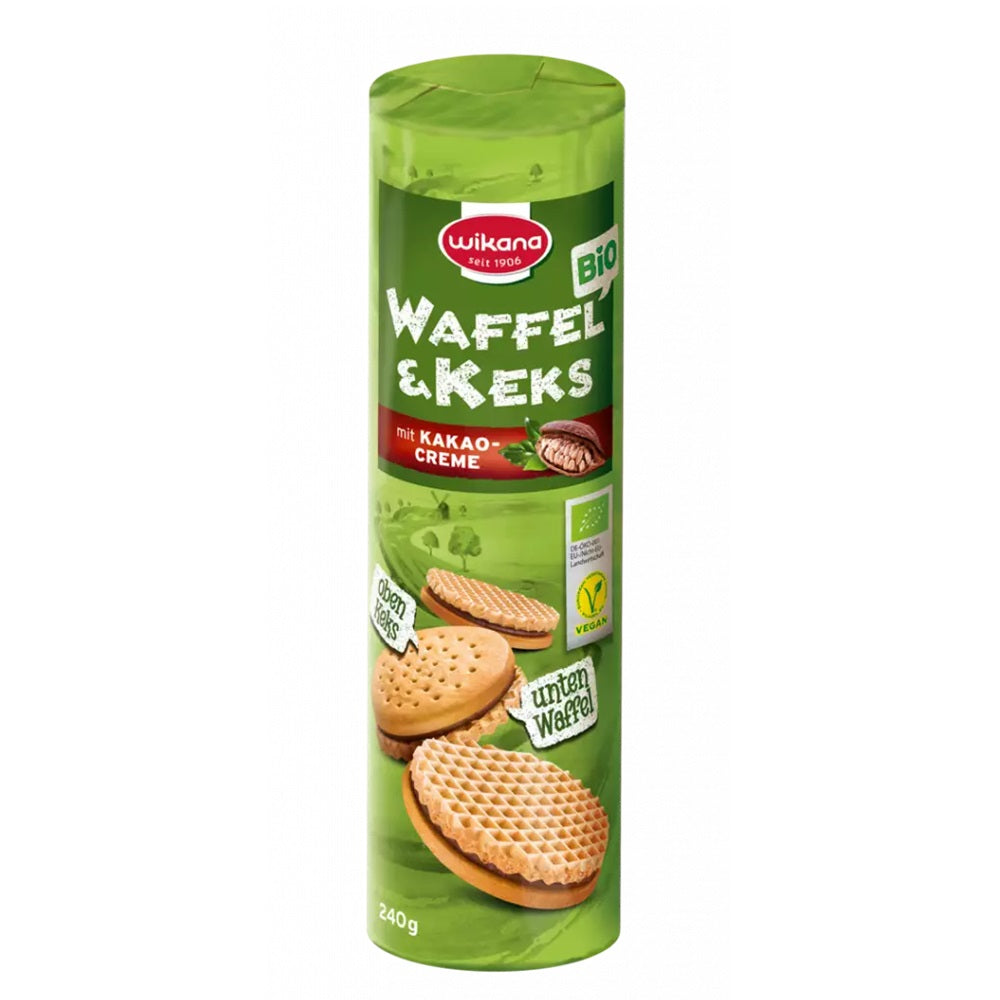 Biscuiti Bio Vegani cu Napolitana si Ciocolata Wikana 240 g