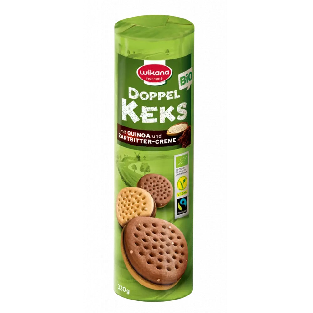 Biscuiti cu Crema de Cacao si Quinoa Bio Vegani Wikana 330 g