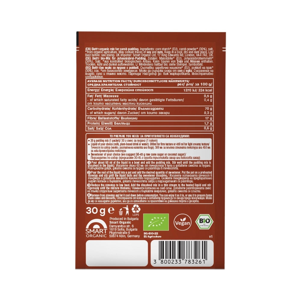 Budinca Bio Pudra cu Carob Bettr 30 g