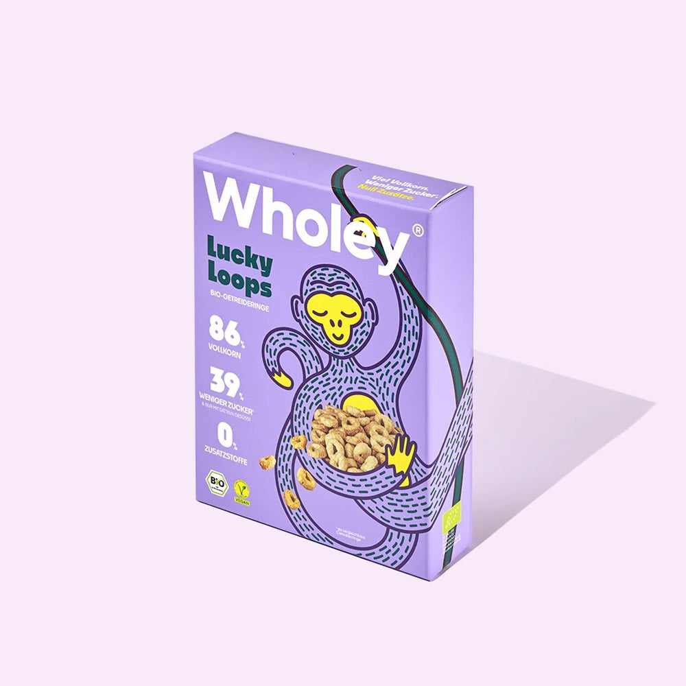 Cereale Bio din Grau Integral si Ovaz Ineluse Lucky Loops Wholey 275 g