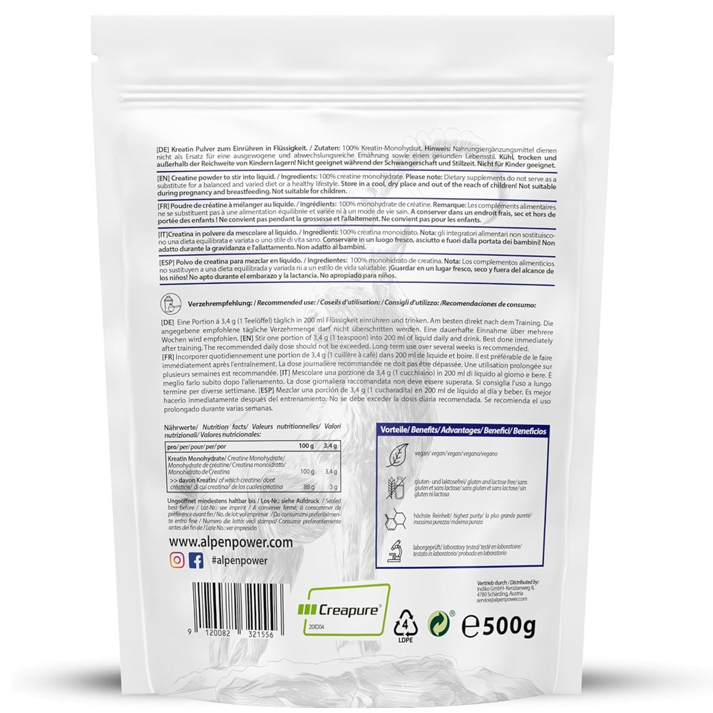 Creatina monohidrat Creapure Alpenpower 500 g