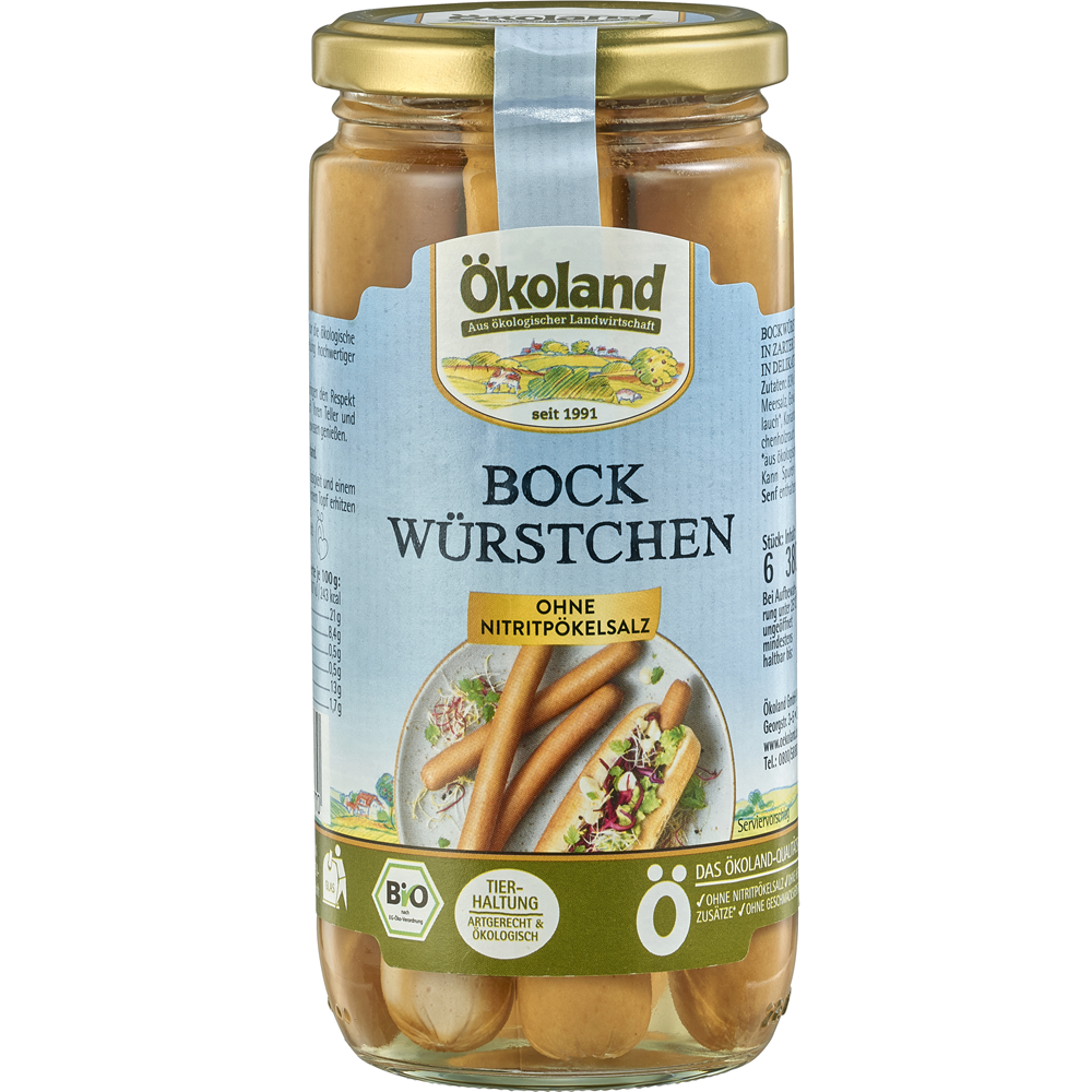 Crenvursti de Porc Bio in Membrana Naturala Borcan Okoland 380 g