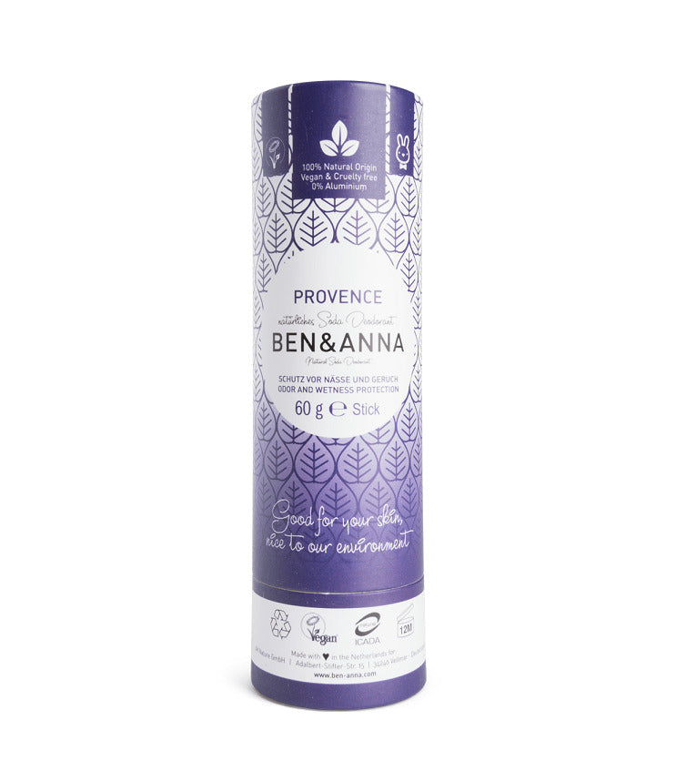 Deodorant Natural Stick Vegan Tub Carton Provence Ben & Anna 60 g