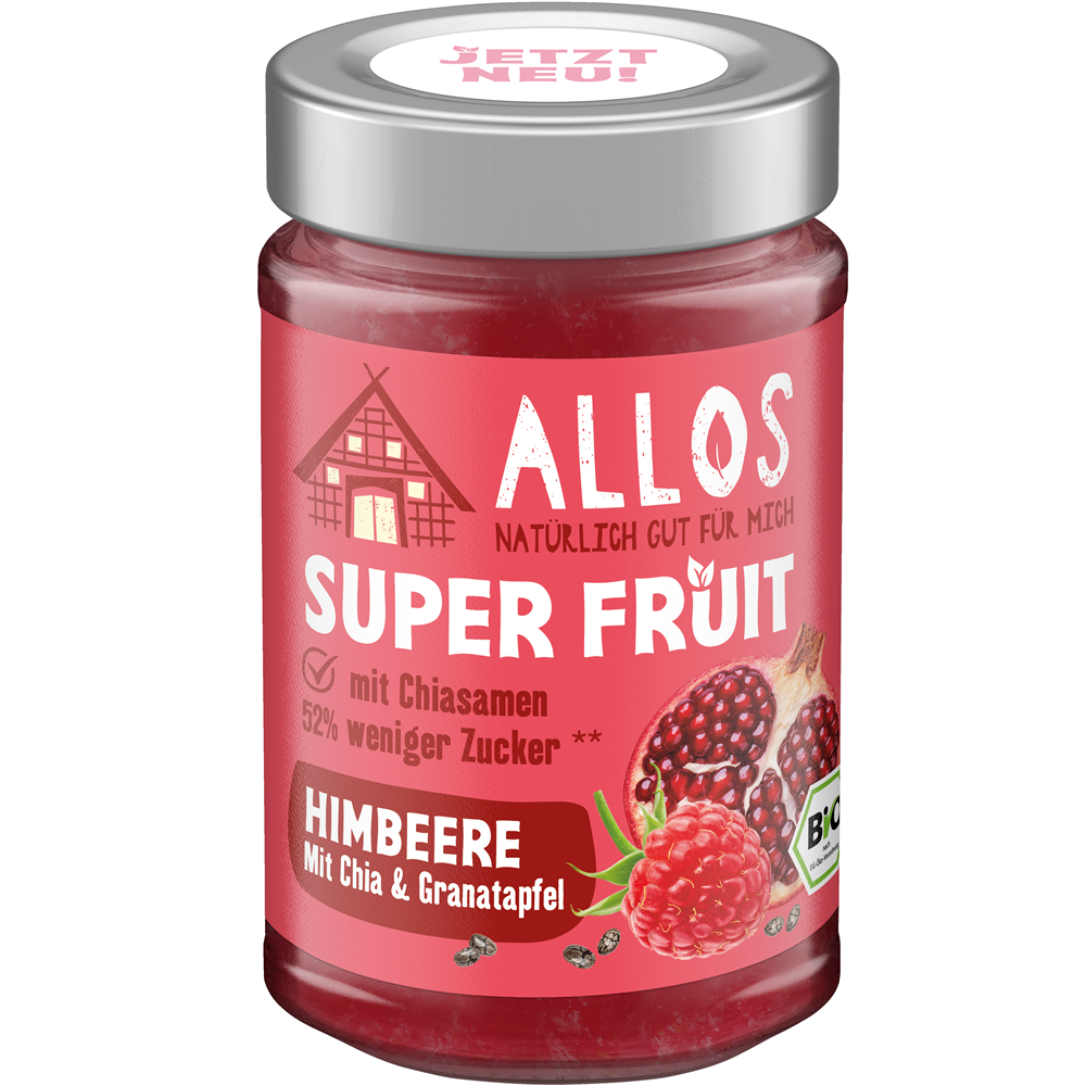 Dulceata Bio de Zmeura cu Indulcitor Alternativ cu Chia si Curcuma Allos 200 g