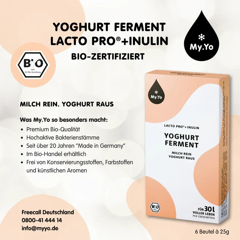 Ferment Bio pentru Iaurt Lacto Pro Inulina My.Yo 3 x 25 g