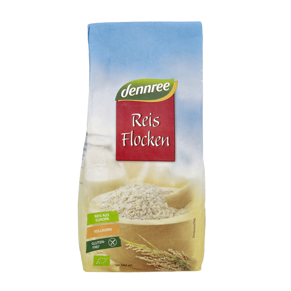 Fulgi de Orez Bio Fara Gluten Dennree 500 g